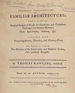 RARE 18TH C. BRITISH FOLIO BOOK OF ARCHITECTURE