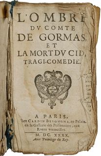 EXTREMELY RARE 1640 FRENCH PLAYSCRIPT FOR 'EL CID' IN ORIGINAL VELLUM