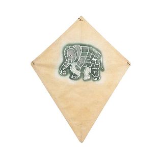 FRANCISCO TOLEDO, Papalote, Elefante, Sin firma, Esténcil y troquel sobre papel hecho a mano, 64 x 51 cm. Con etiqueta y sello.