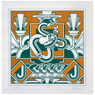 JIM DEIGAN, J, de la carpeta Abecedario Gráfico, Firmada, Serigrafía 51/151, 38 x 38 cm