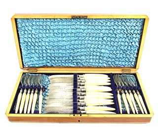 BOX OF ANTIQUE KNIVES AND FORKS