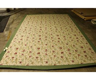 CHINESE AUBUSSON NEEDLEPOINT FLORAL RUG
