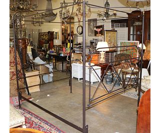 FRENCH STYLE STEEL FOUR POSTER QUEEN CANOPY BED