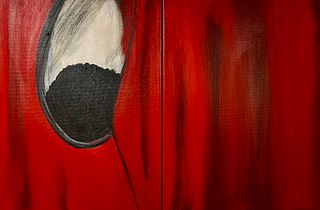 John L. Moore: Mirror on Red Background