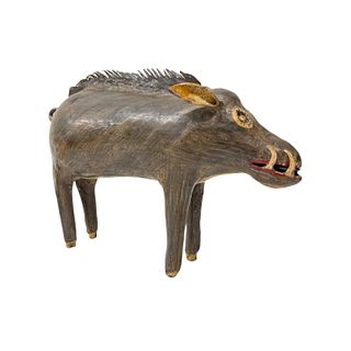 Wild boar metal sculpture