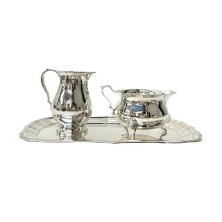 Sterling Silver Tray and Tea Set