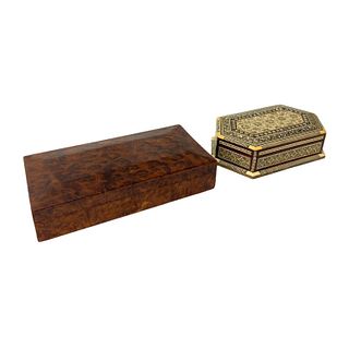 Pair of Vintage Jewelry Wood Boxes