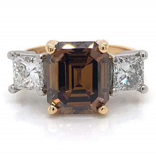 3.14 Ct. Champagne Diamond Engagement Ring