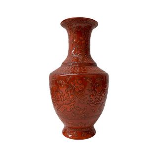 Antique rust colored flower vase