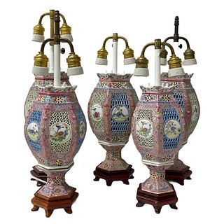 5 Chinese Porcelain Lamps