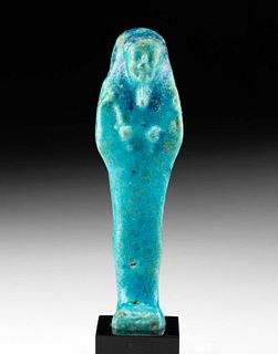 Egyptian Glazed Faience Ushabti w/ Blue Hues