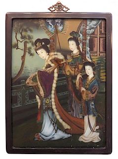 Chinese Reverse Painted Panel