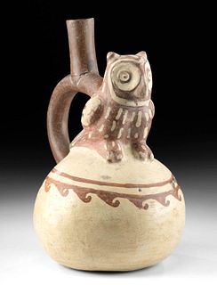 Moche Pottery Owl Stirrup Vessel w/ TL Test