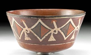 Nazca Polychrome Bowl with Geometric Pattern