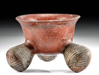 Chupicuaro Redware Pottery Bowl w/ Decorated legs