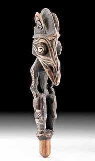 Early 20th C. Papua New Guinea Wooden Stopper Figure