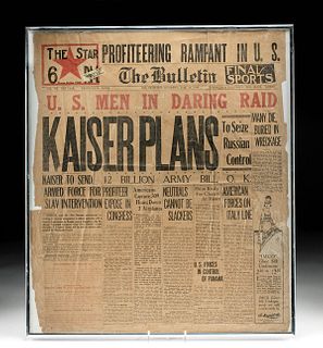 1918 USA WWI Newspaper, San Francisco "The Bulletin"