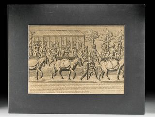 18th C. Jerome Vallet Engraving - Classical Theme
