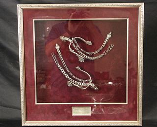 PAIR OF SILVER SPURS IN A PRESENTATION SHADOW BOX