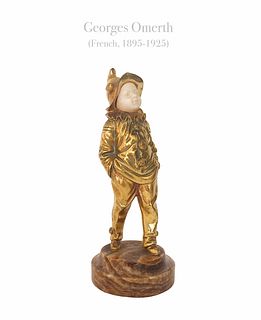 A Pierrot Boy, A Georges Omerth Gilt Bronze Figurine