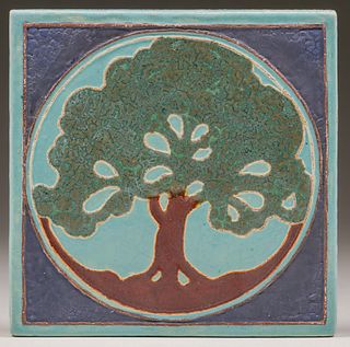 Wheatley Oak Tree Tile c1910