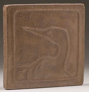 Volkmar Matte Brown Duck Tile c1905