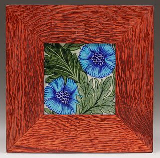 William de Morgan Framed Tile c1900