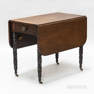 Neoclassical-style Mahogany Drop-leaf Table