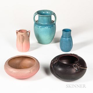 Five Pieces of Rookwood Studio Pottery