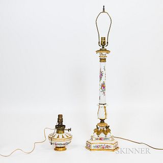 Two Paris Porcelain Lamps