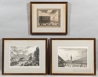 Three Framed Prints of Venice: