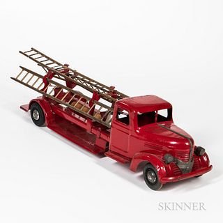 Turner Red-painted Hook and Ladder Toy Firetruck