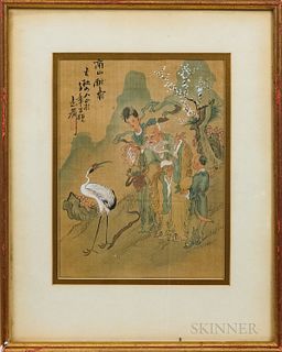 Pair of Framed Asian Paintings on Silk