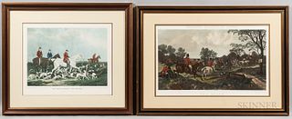Two Framed Lithographs of Fox Hunting Scenes