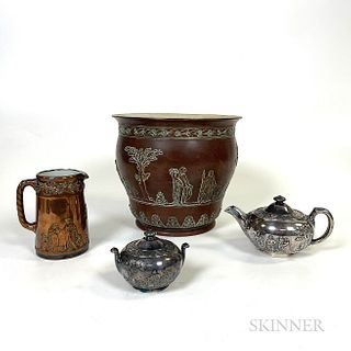 Four Wedgwood Silver- and Copper-plated Items