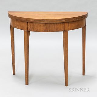 Neoclassical-style Mahogany Demilune Game Table