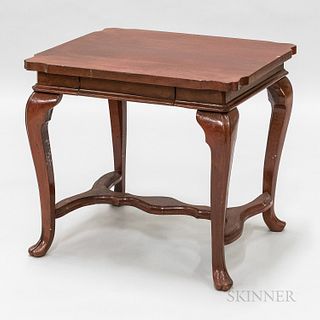 Asian Red-painted Hardwood Side Table