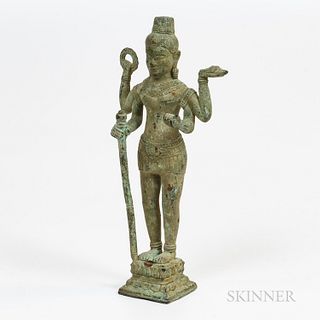 Decorative Bronze Khmer-style Figure of Vishnu