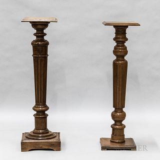 Two Carved Walnut Pedestals