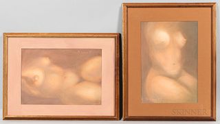 Two Framed Nude Pastels