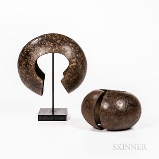 Two Abstract Bronze Sculptures