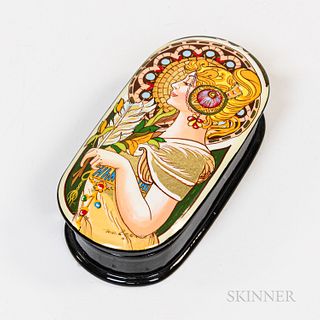 Art Nouveau Russian Gilt Lacquer Box