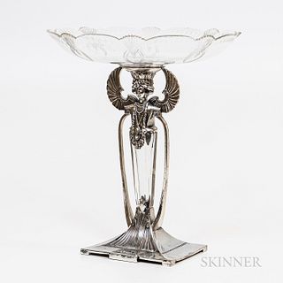 WMF Art Nouveau Silver-plated and Glass Tazza