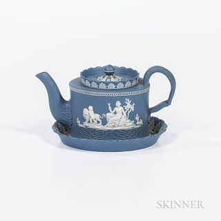 Neale & Co. Solid Blue Jasper Teapot and Stand