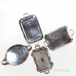 Four Silver-plated Trays