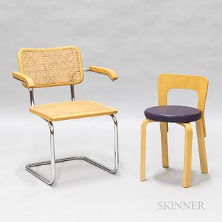 Alvar Aalto Vanity Chair and Marcel Breuer Cesca Armchair