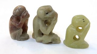 Three Carved Stone Monkeys