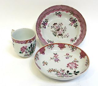 Three Export Pieces Antique Chinese Porcelain