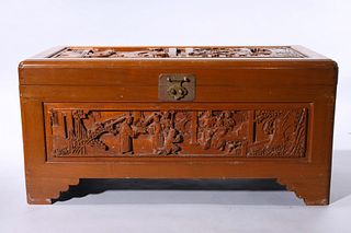 Chinese Carved Wood Chest