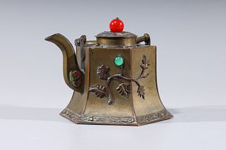 Vintage Chinese Decorative Metal Teapot